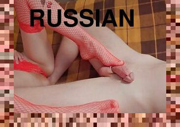 masturbation, russe, amateur, milf, pieds, bas, ejaculation, mignonne, fétiche, branlette-avec-les-pieds