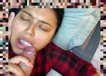 I WAKE UPstepmommy by SURPRISE and fuck her mouth until I cum inside! 4k