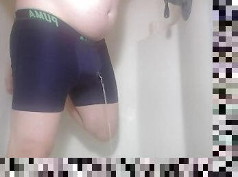 baignade, pisser, amateur, douche, solo