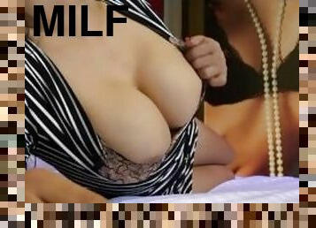 Milf makes you a Russian with her huge tits