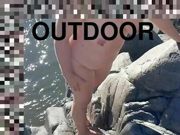 Nude Outdoor Hiking and Blowjob