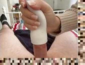 Handjob and dick sleeve