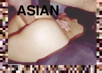 asiatisk, fru, amatör, anal, brudar, tonåring, creampie, petit, liten, kuk