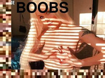 beautiful blonde petite model oils up boobs, ass, pussy, feet - relaxing body worship - foot fetish