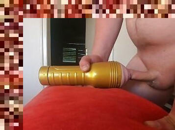 First time Massive cumshot after fuck Fleshlight STU