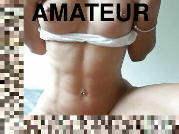 hårete, pussy, amatør, babes, stor-pikk, creampie, par, pov, knulling-fucking, piercet