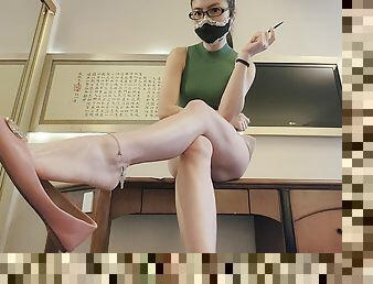 Cantonese clip (Preview) C345: Private tutor foot &amp; ass tease JOI (Full clip: servingmissjessica. com. c345