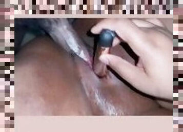 chatte-pussy, amateur, ébène, ados, jouet, couple, rasé, humide, juteuse