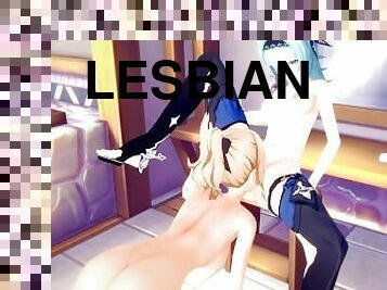 mandi, lesbian, hentai, manis, 3d