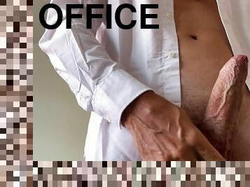 мастурбация, офисный-секс, сперма-на-лице, дрочка, соло, белые