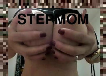Dad taking a pov of my stepmom riding his cock