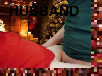 XXXMAS - For Christmas my husband lick my pussy, fuck me hard and cum on my clothes, What else ?
