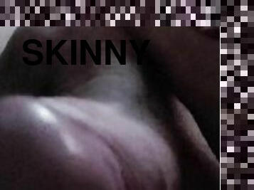 Skinny boy jerking off and cums