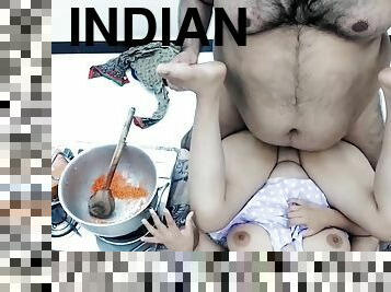 Indian Hot Wife Without Bra Panty Cooking In Kitchen Has Anal Sex With Cuckold Husband