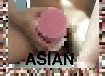 asiatisk, onani, udløsning, kæmpestor-pik, bøsse, japans, spiller, ung-18, sperm, sperm-sperm