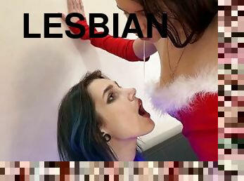 lesbisk, bdsm, fetisch, älskarinna, uniform, jul, dominans