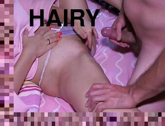 Hairy Bitch Does Not Let You Fuck And Makes You Jerk Off!