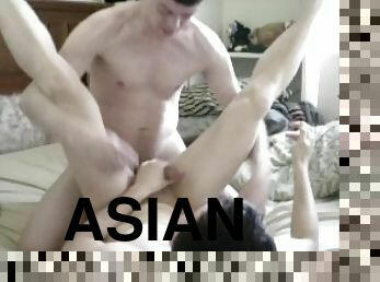 asiatique, amateur, ejaculation-sur-le-corps, interracial, gay, ejaculation-interne, webcam, serrée