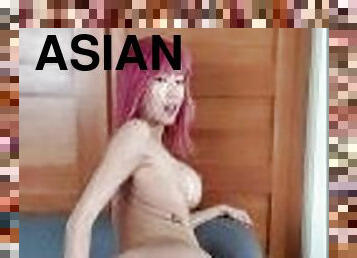 asiático, teta-grande, masturbação, cona-pussy, amador, japonesa, stip, dildo, inocente, exbicionista