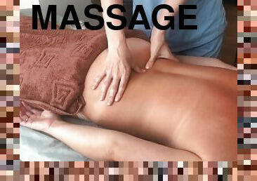Relaxing body MASSAGE with oil for a girl with a BIG BOOTY