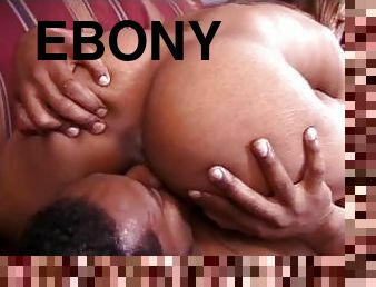 Ebony teen gets her hairy pussy drilled and creampied by a black dude