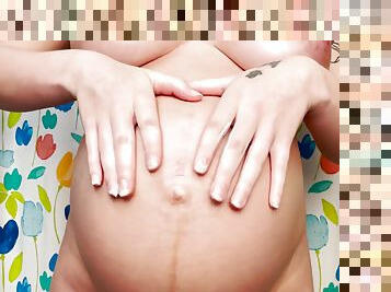 Pregnant Babe Tease - Wet T-shirt & Body Oil (trailer)! - Greydesire69