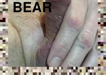 My bear slave sounding his dick really deep and showing his hole full of cum