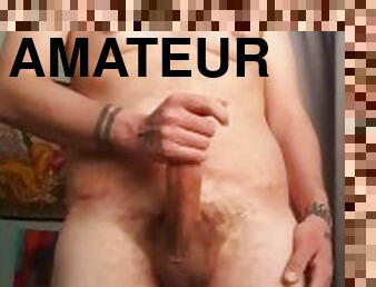 masturbieren, dilettant, beule-schuss, immens-glied, homosexuell, beule, allein, tattoo, tragen, glied