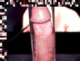 énorme, masturbation, amateur, énorme-bite, jouet, secousses, point-de-vue, ejaculation, fétiche, solo