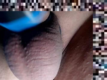 Homemade fleshlight and cum dripping cock