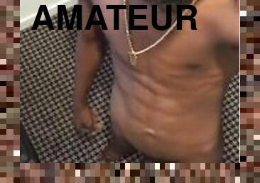 amateur, mature, ébène, énorme-bite, branlette, solo, réalité, bite