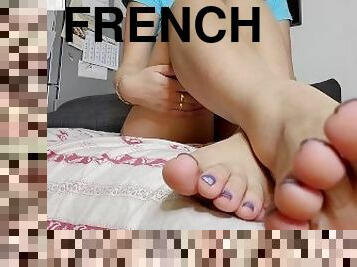 asiatisk, teenager, fransk, slave, fødder, sperm, fetish, elskerinde, ydmygelse, femidom