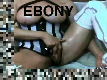 Real dirty ebony on cam