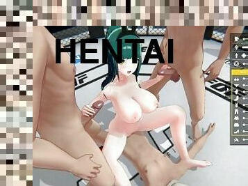 kone, synsvinkel, husmor, anime, hentai, brydning, 3d