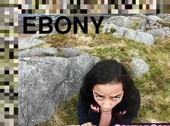 BBC EBONY TEEN CAUGHT FUCKING on top of the Mountain