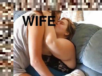 Wife Tongue Kissing & Sucking Sissy Making Intense Love