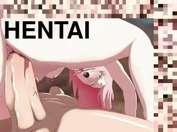 röv, anal, tonåring, creampie, anime, hentai, rumpa-butt