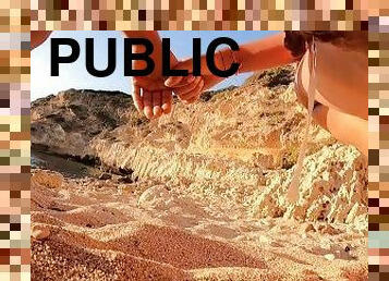 nudisti, pišanje, u-javnosti, pička-pussy, plaža, djevojka, plavuše, savršeni