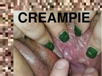 orgasm, amatör, creampie, par, bbw