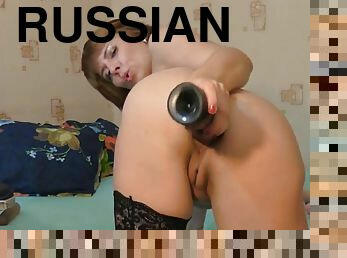 rosyjskie, amatorskie, anal, dorosłe, mamuśki, zabawka, pończochy, kamerka-internetowa, solo, brunetka