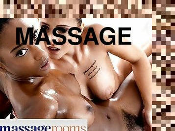 Massage Rooms Big tits Jennifer Mendez interracial ebony lesbian scissoring