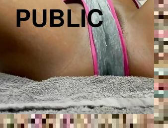 baignade, pisser, public, ébène, compilation, culotte, douche