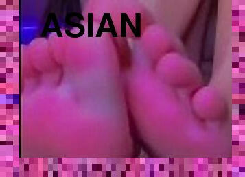 asiatique, masturbation, amateur, fellation, jouet, pieds, gode, assez, fétiche, solo