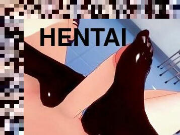 amatőr, tinilány, láb, nézőpont, anime, hentai