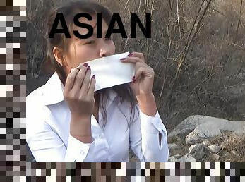 asiatique, en-plein-air, japonais, bdsm, fétiche, bondage, brunette
