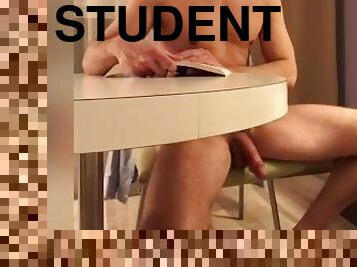 Big cock nudist studies and gets distracted