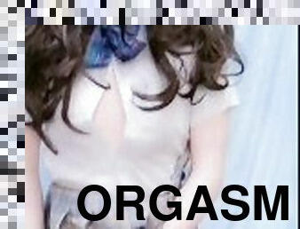 Kasnicole001 Kigurumi JK pantyhose&stocking vibrator masturbation to orgasm