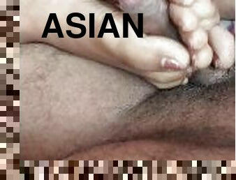 asiatisk, amatør, slave, føtter, søt, fetisj, hanrei, elskerinne, footjob, femdom
