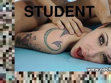 Is A Young Student She Offers Her Perfect All-natural Body To The Rugged Instructor With Krysta Kaos