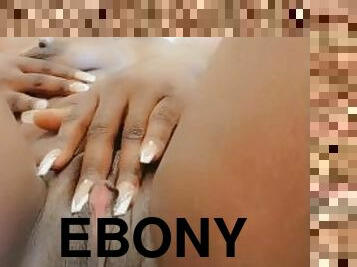 MASTURBATING EBONY - SOFTLY RUBBING MY BIG CLIT